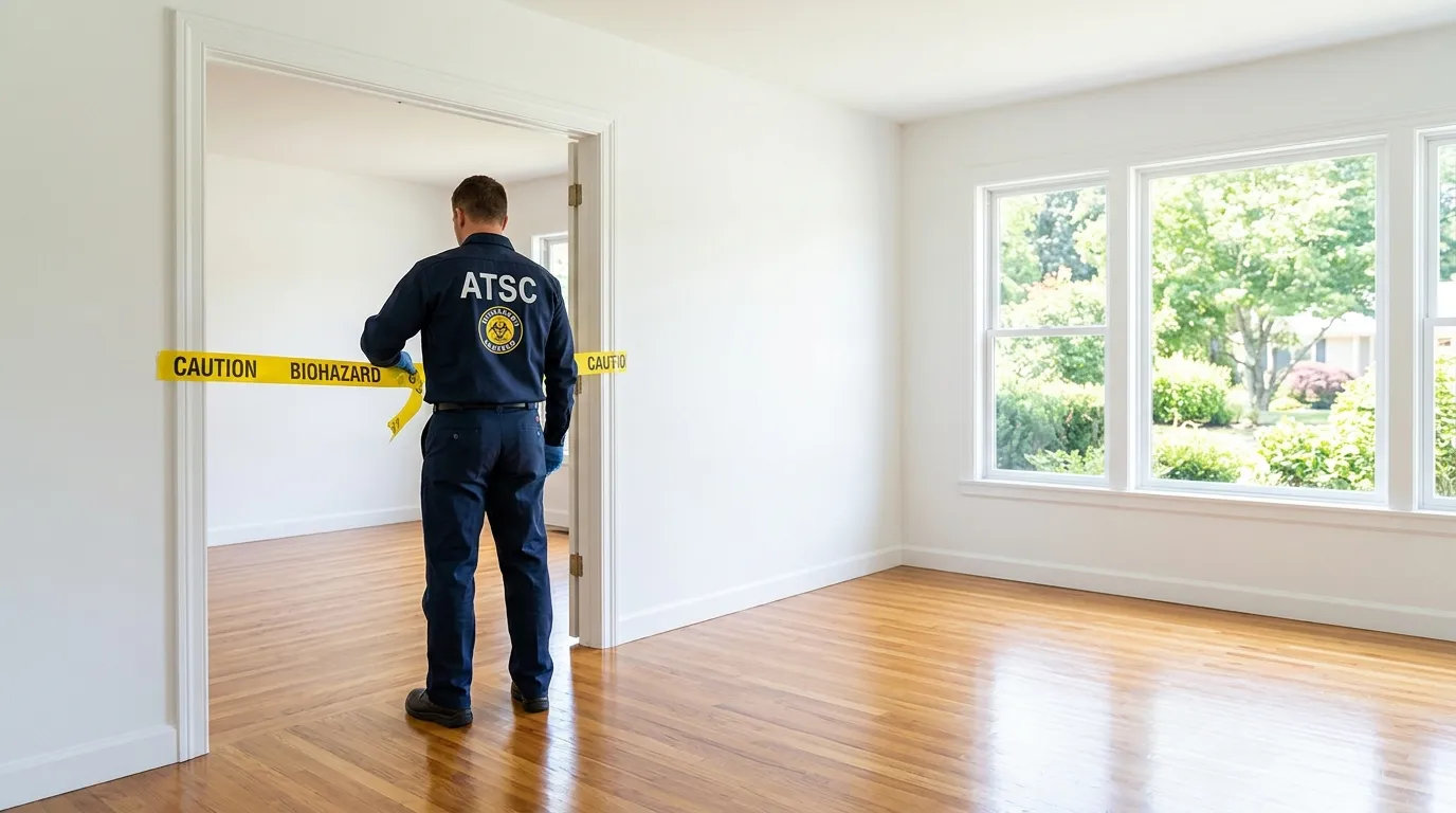 Certified biohazard cleanup crew performing Crime Scene Cleanup in West Freehold